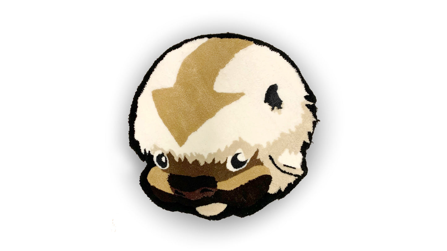 Custom-made tufted rug featuring a Avatar The Last Airbender, Appa design. Handcrafted with love, this unique piece adds a playful touch to any space.